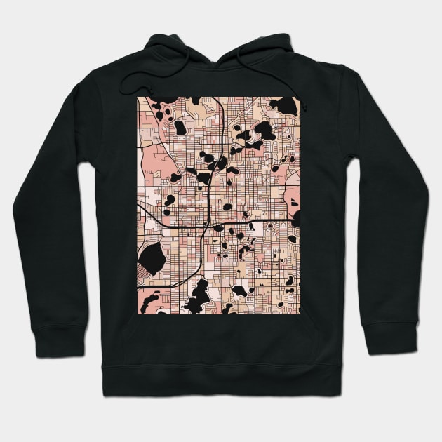 Orlando Map Pattern in Soft Pink Pastels Hoodie by PatternMaps